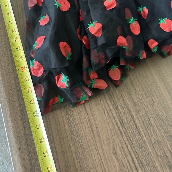 NWT Unique Vintage Black Strawberry Dress Large 10/12 strawberry novelty dress - Picture 10 of 13